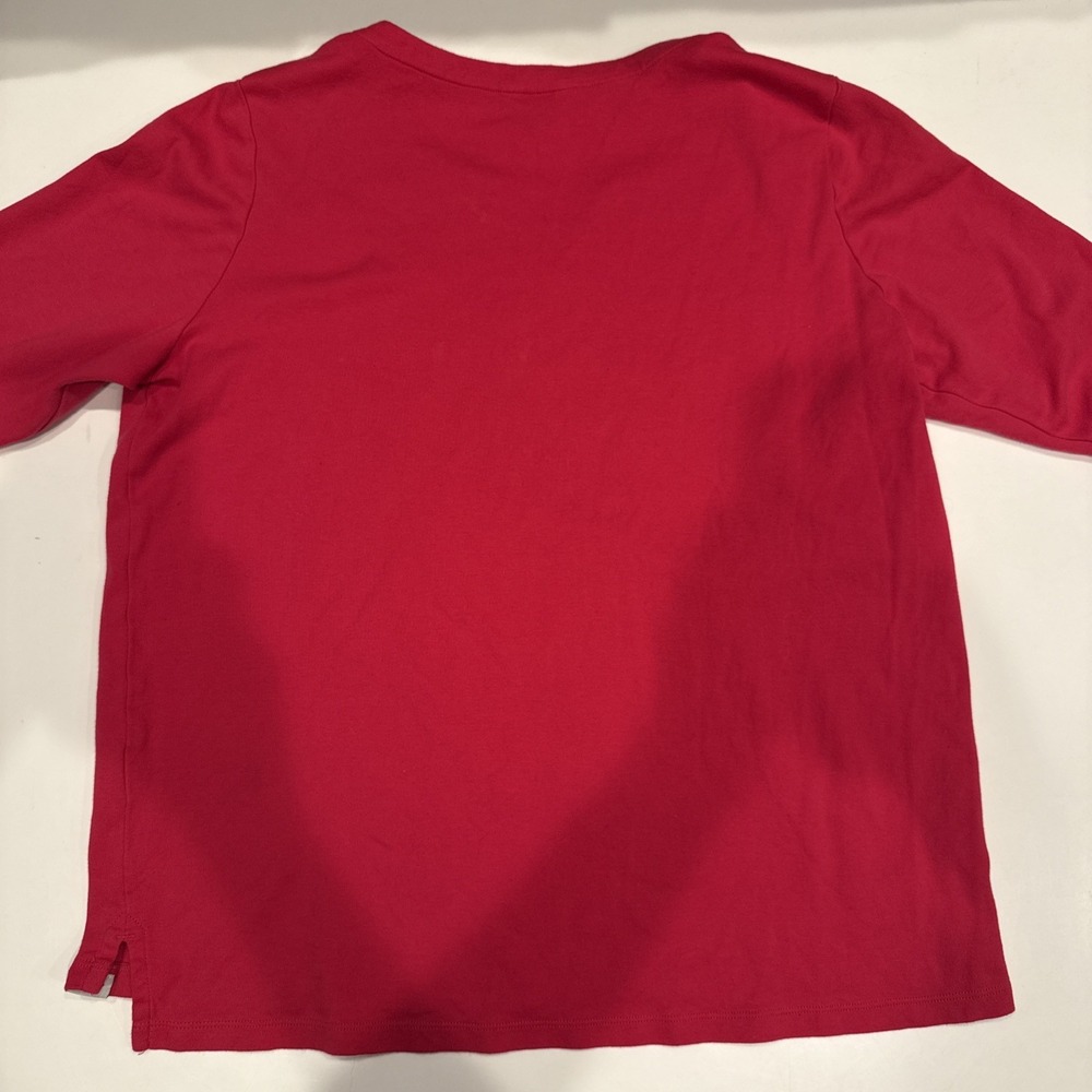 Orvis Womens Top Pink Pima Cotton Knit V-Neck 3/4 Sleeve Pullover T-Shirt XL - Picture 10 of 13